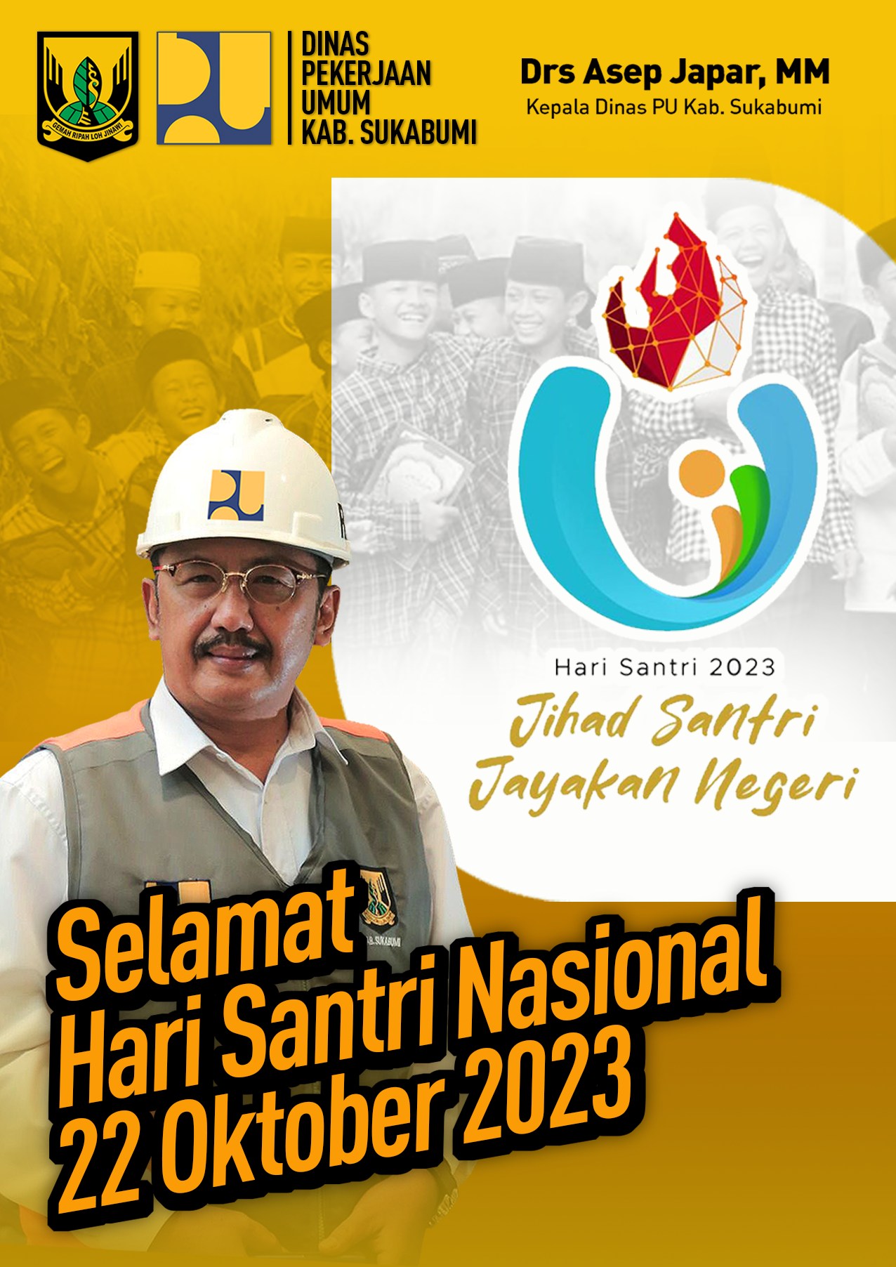 Pemerintah Kabupaten Sukabumi Mengucapakan Selamat Hari Santri Nasional 2023