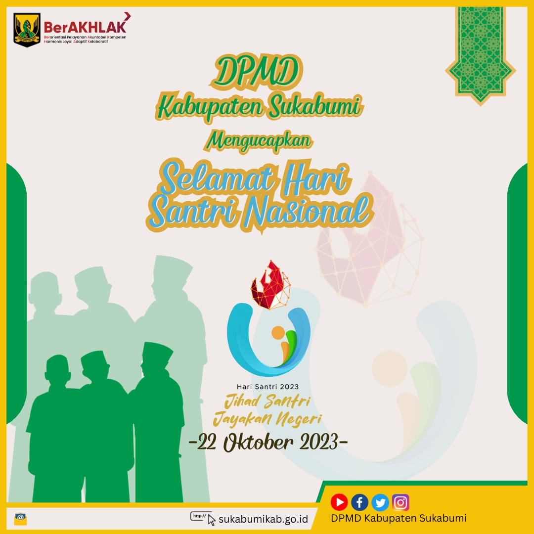 Pemerintah Kabupaten Sukabumi Mengucapakan Selamat Hari Santri Nasional 2023