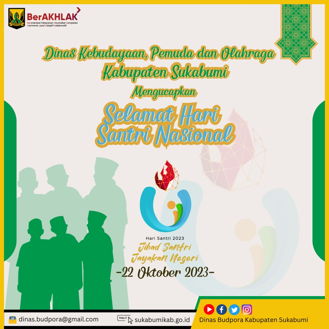 Pemerintah Kabupaten Sukabumi Mengucapakan Selamat Hari Santri Nasional 2023