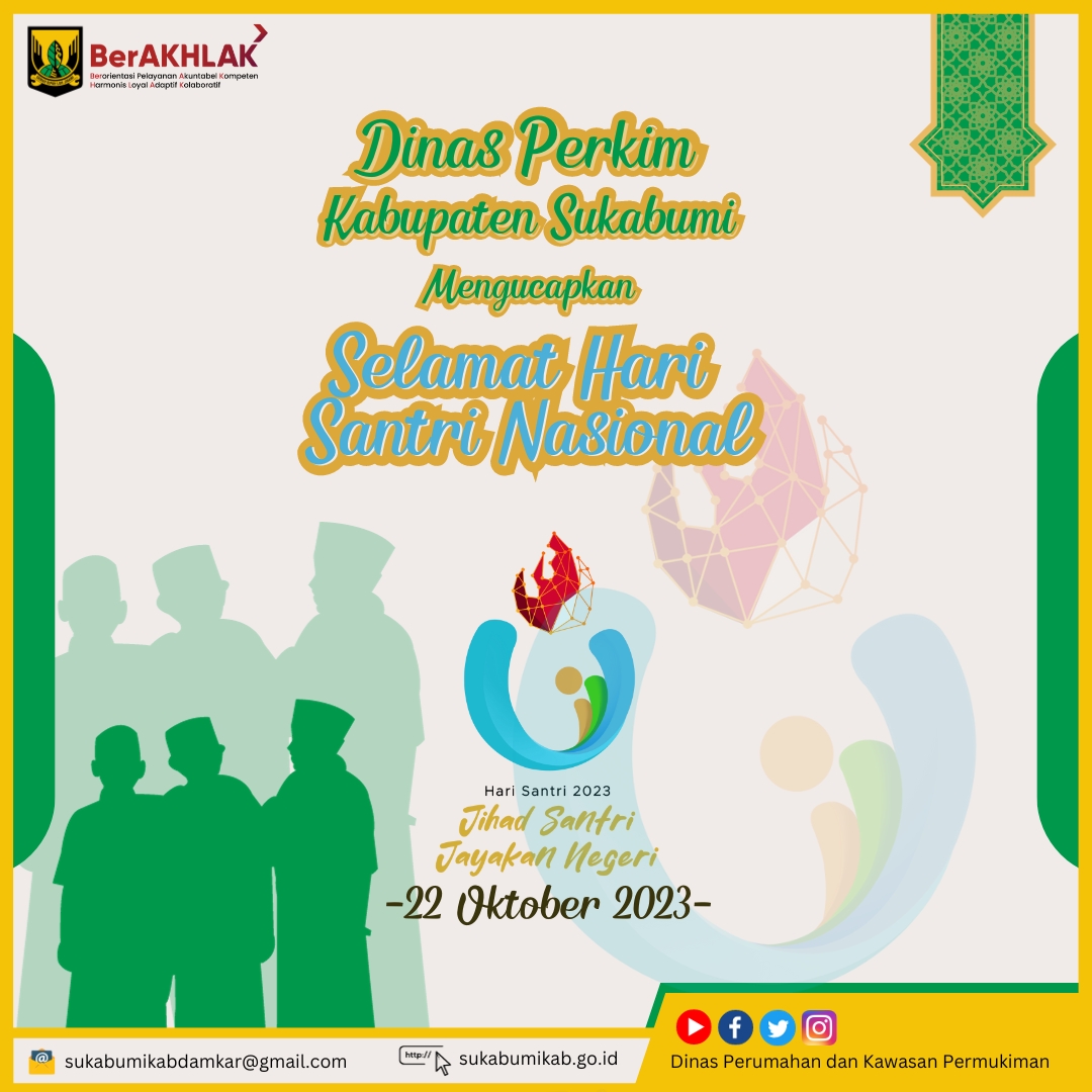 Pemerintah Kabupaten Sukabumi Mengucapakan Selamat Hari Santri Nasional 2023