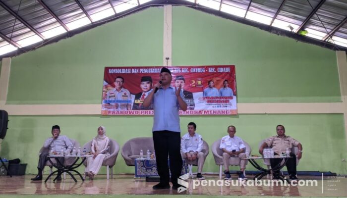 Ribuan Koordinator TPS Dikukuhkan dalam Acara Konsolidasi Partai Gerindra di Sukabumi