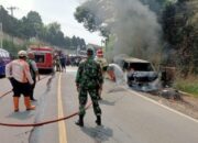Angkutan Umum Terbakar Di Parungkuda, Diduga Akibat Arus Pendek