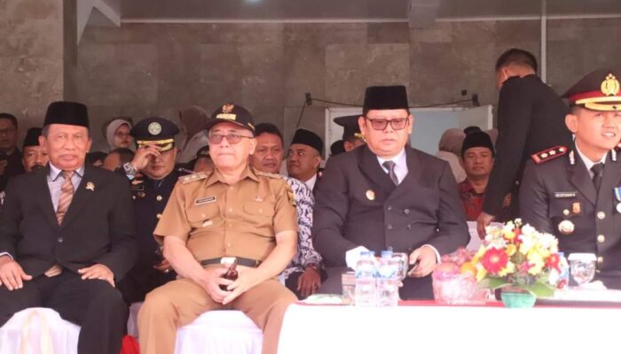 Wabup Iyos Hadiri Upacara  HUT Ke 78 Bhayangkara di Lapang Merdeka Kota Sukabumi