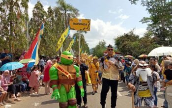 Foto: Kura-Kura Ninja di Festival Bunga Kabupaten Sukabumi