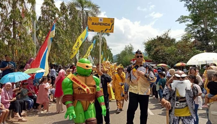 Foto: Kura-Kura Ninja di Festival Bunga Kabupaten Sukabumi