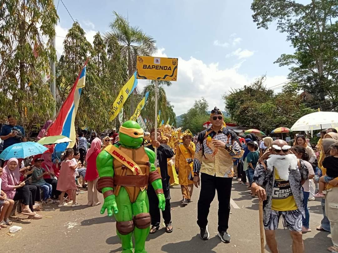 Foto: Kura-Kura Ninja di Festival Bunga Kabupaten Sukabumi